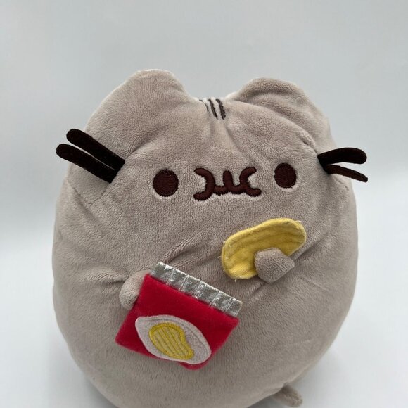 Pusheen Potato Chip Plush Stuffy stuffie 8" gray cat kitty kitten lovey soft squ - Picture 5 of 12